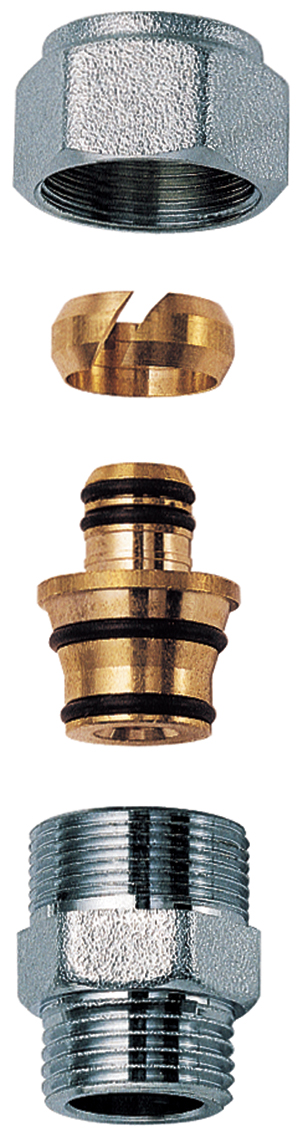 Переходник НР 3/4" - с концовкой для м/п и РЕХ-труб 20X2.5