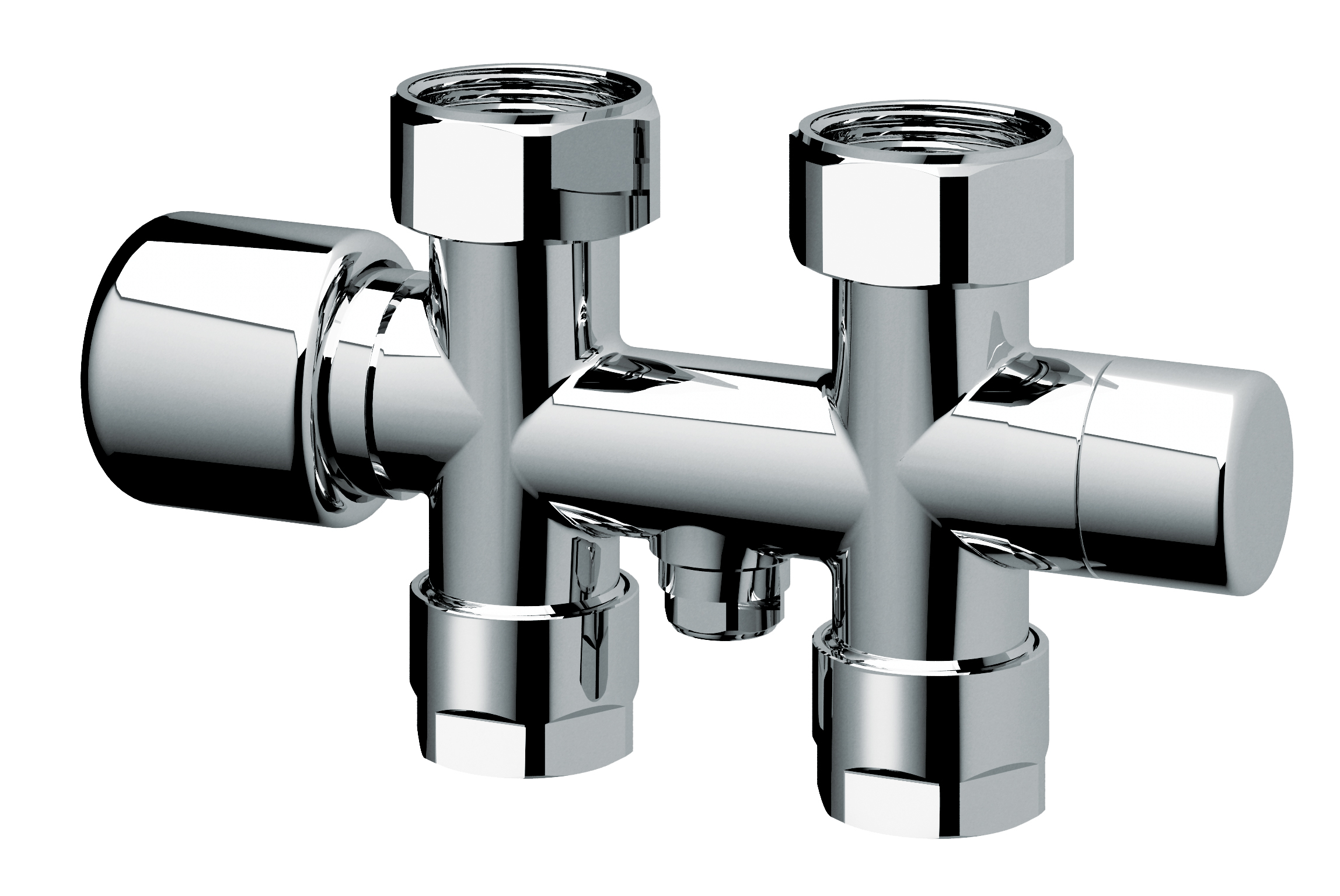 Н-обр. черный узел с термо.и зап.клапанами, прям., М24х19- 3/4"ВР