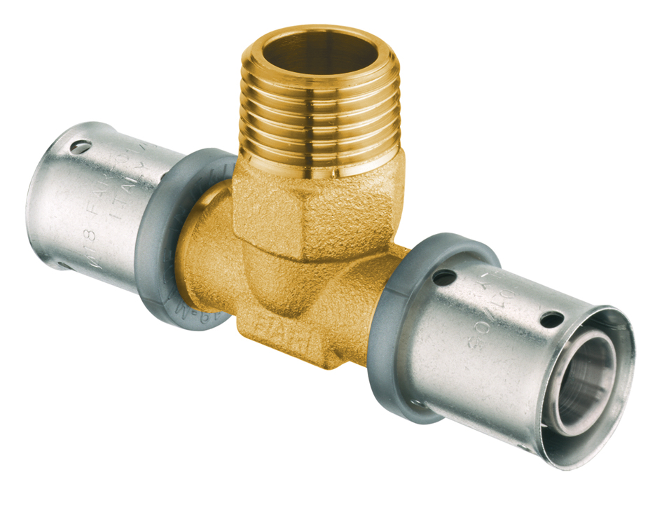 Пресс-тройник 20*2 x 3/4"НР х 20*2 лат.(аналог 59132002)