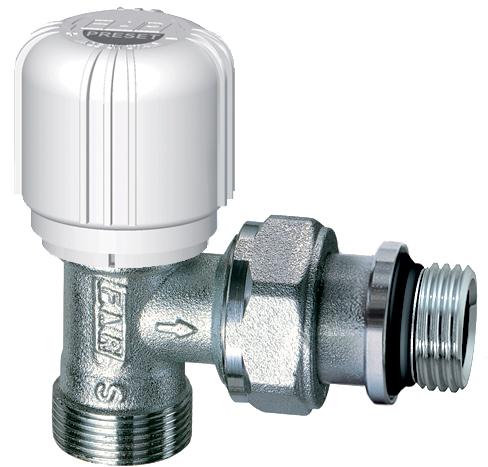 Вентиль термостатич. угловой с преднастройкой 1/2" М24х19, EPDM