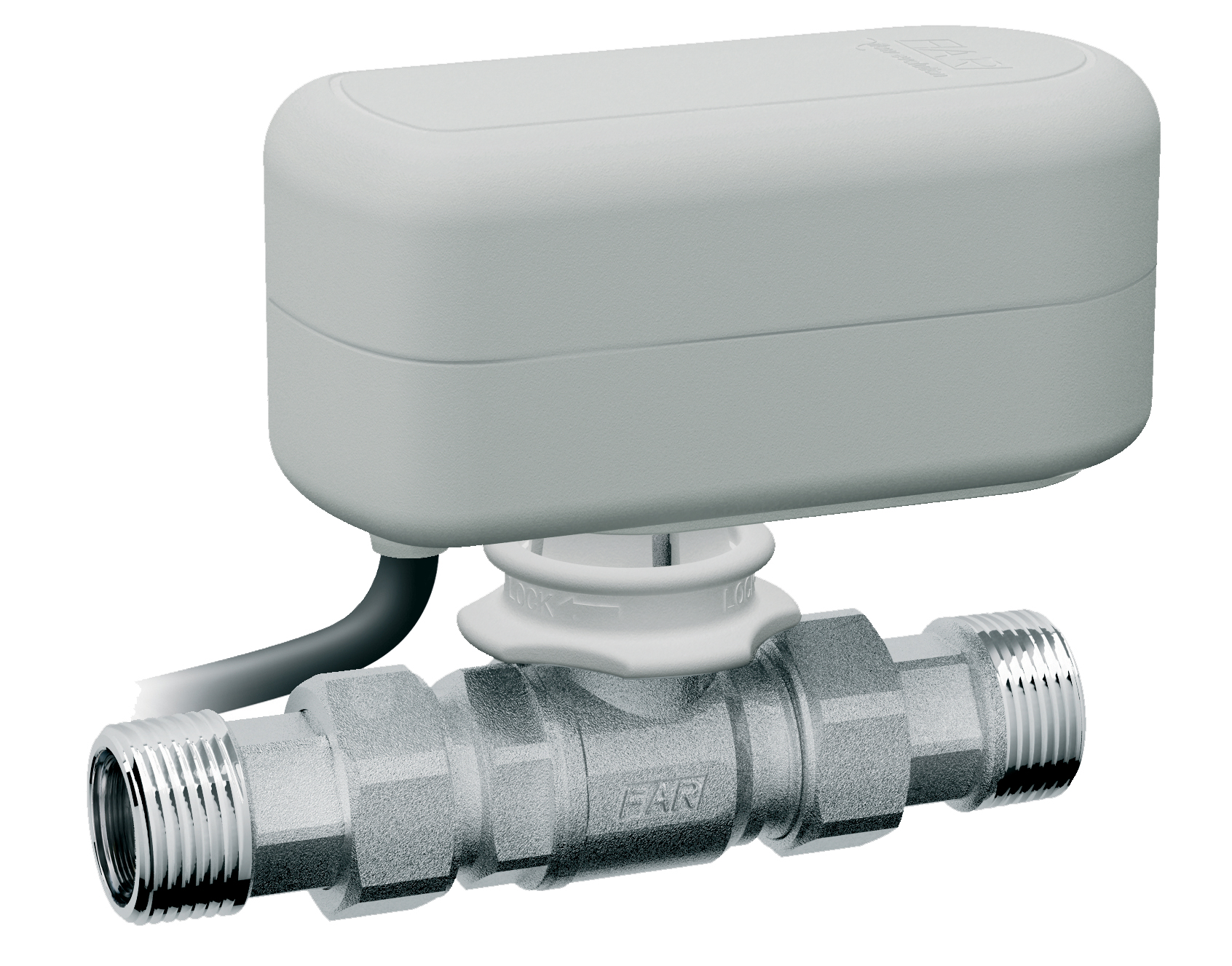 2-х ход. кран, 10,3 куб.м/час, 3/4" американки, с приводом арт.3071 (40сек, 24В)