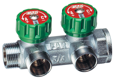 Регулируемый коллектор 3/4" с 2 отводами М24х19