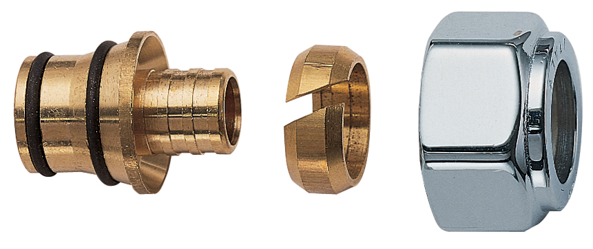 Концовка FAR для труб РЕХ 13.6X18 , гайка М24х19 (серебро)