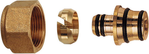 Концовка для м/п и РЕХ труб 11,6х1,5, латун.гайка FAR М24х19