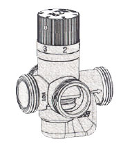 Латунный термостат. смеситель 1" с накид.гайкой 1 1/2" (40-75 град.)