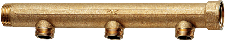 Коллектор 1 1/4"(ВР-НР) с 3 отв. 3/4" НР (межосев. 100 мм)