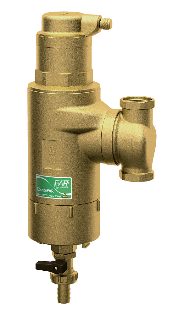 COMBIFAR- Деаэратор и грязуловитель, с магнит., повор.соед. 3/4"(ВР)