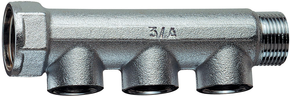 Коллектор 3/4" с 3 отвод. 1/2"ВР, (межосев. 36 мм)