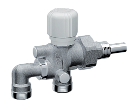 Узлы термостатические одноточечного подключения, с регулируемым байпасом