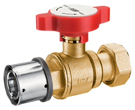 Краны шаровые под термометр, пресс-накидн.гайка