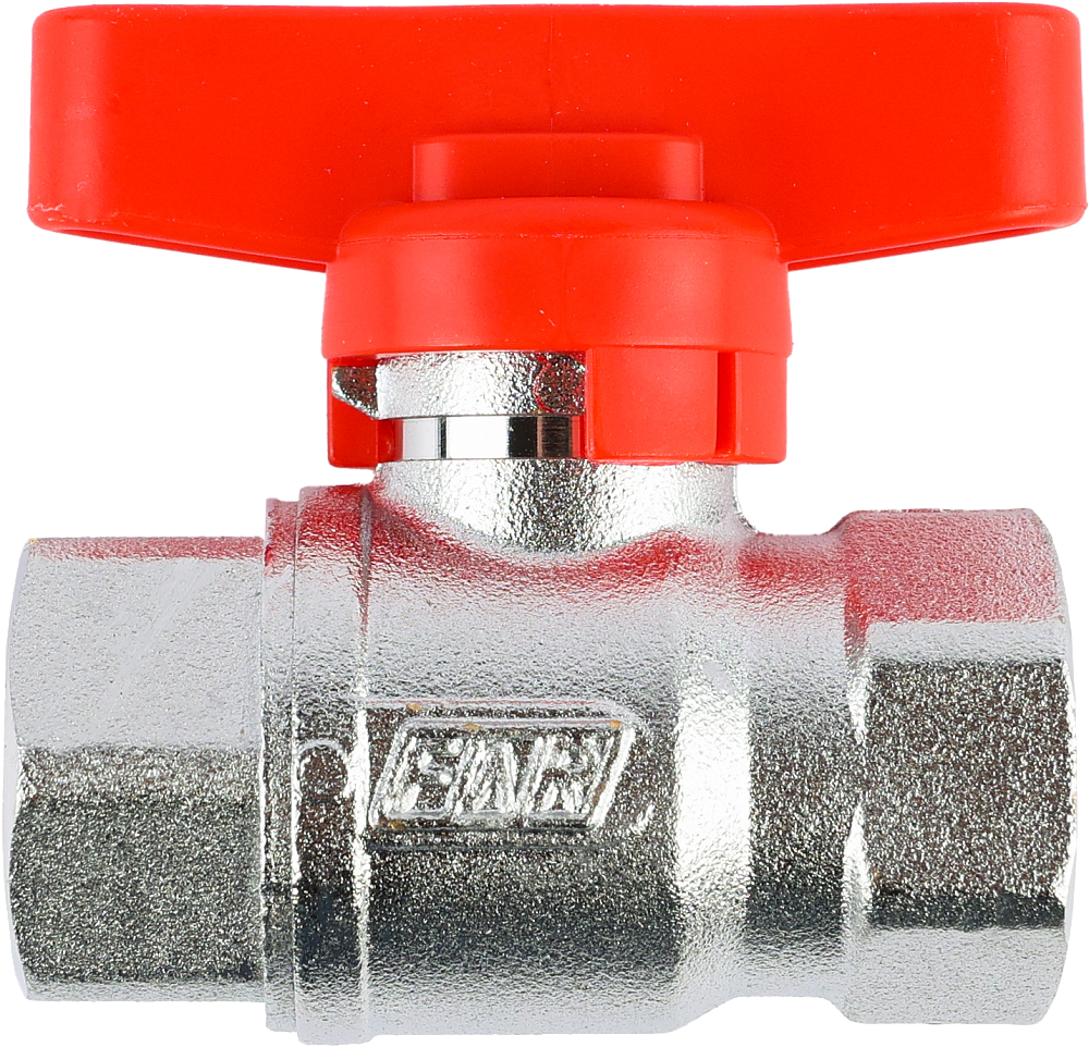 Кран шаровой FAR 1/2", ВР, красная бабочка, хром