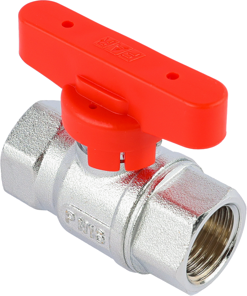 Кран шаровой FAR 1/2", ВР, красная бабочка, хром