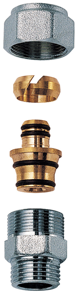 Переходник 1/2" НР - с концовкой для м/п труб и труб РЕХ 16х2