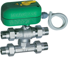 Краны шаровые четырехходовые с сервоприводом ручной деблокировкой, 24В